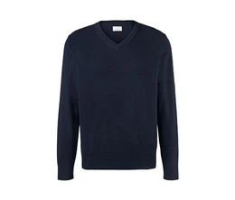Merino-Pullover mit V-Ausschnitt