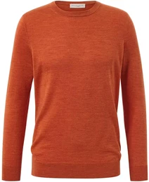 - Merino-Pullover - Orange/Meliert - Gr.: M - orange - M