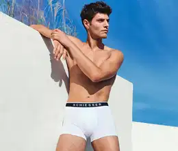 - 3 SCHIESSER Shorts mit Bio-Baumwolle - Grau/Meliert - Gr.: XXL/8 - grau - XXL/8