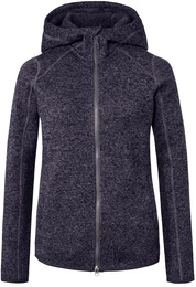 - Kapuzen-Strickfleecejacke - Dunkelblau/Meliert - Gr.: M - blau - M