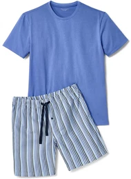 - Shorty-Pyjama - Weiss/Gestreift - Gr.: L - wei - L
