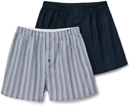 - 2 Web-Boxershorts - Dunkelblau/Gestreift - Gr.: XXL/8 - blau - XXL/8