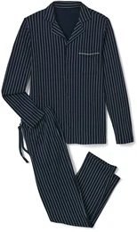 - Pyjama - Dunkelblau/Gestreift - Gr.: L - blau - L
