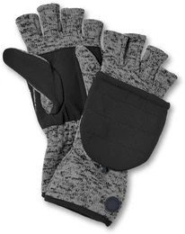 Strickfleece-Klappfustlinge - schwarz - 6,5