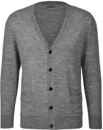 - Merino-Cardigan - Grau/Meliert - Gr.: 52 - grau - 52