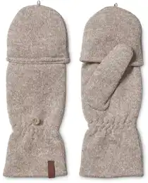Strickfleece-Klappfustling - beige - 6,5