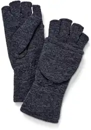 Strickfleece-Klappfustlinge - blau - 6,5