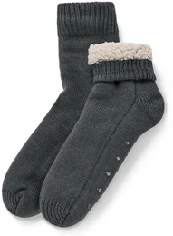 - Hausschuh-Socken - Anthrazit - Gr.: 38/39 - grau - 38/39
