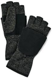 Strickfleece-Klappfustlinge - schwarz - 6,5