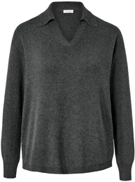 - Strickpullover mit Polokragen - Anthrazit - Gr.: XL - grau - XL 48/50