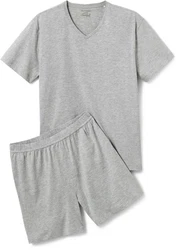 Tchibo Shorty-Pyjama Grau/Meliert