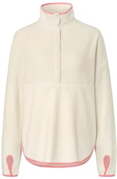 - Fleecepullover mit Knopfleiste - Offwhite - Gr.: M - ros - M