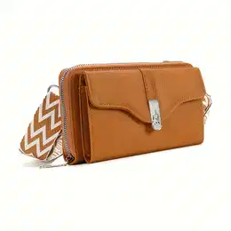 Women's Classic Minimalist Shoulder Bag, All-match Trendy Crossbody Bag With Geometric Pattern Wide Strap