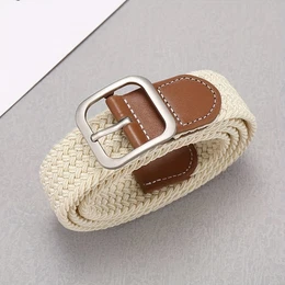 Unisex Braided Belts For Women Men Classic Square Waistband Casual Jeans Pants Belt