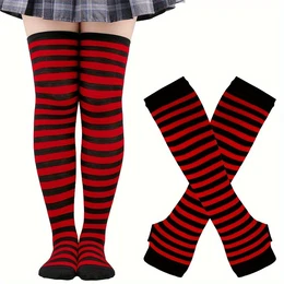 Striped Knee-high Socks For Women - Polyester , Hand Wash Or , Side Stripes, Knit Fabric, 1 Pair