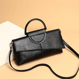 Retro Crocodile Pattern Handbag, Women's Elegant Clutch Purse, Crossbody Bag