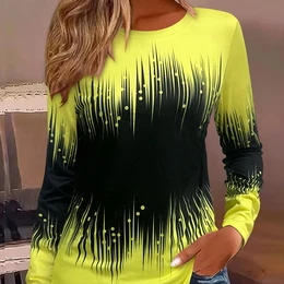 Crew Neck T-shirt, Casual Long Sleeve T-shirt For Spring & Fall, Women's Clothing