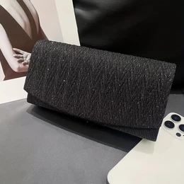A Stylish And Smooth Curved Design Clutch, A Sparkling Envelope Evening Bag For Women, Perfect For Festive Balls, Weddings, And Dinner Parties