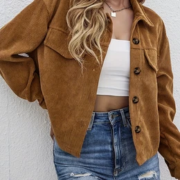 Jacket With Single Color Buttons And Front Pocket