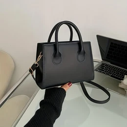 Minimalist Bustier Bag, Classic Work Shoulder Bag With Top Handle, Zipper Closure, Polyester , Material, Solid Color, Hand Wash Only