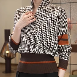New Autumn And Winter Batwing Sleeve V-neck Sweater, Stylish And Versatile Loose Top