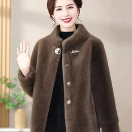Elegant Women's Winter Coat Made Of Fur.