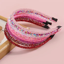 8 Stylish Headbands With Onion Powder, Featuring Shiny Sequins And Rhinestones, Parties.