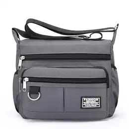 Fashion Nylon Crossbody & Shoulder Bag - Lightweight, Business Casual, Design With Adjustable Strap, Multiple Zip Compartments, And Polyester -