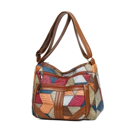 New Women' Casual Shoulder Bag Splicing Crossbody Bag Fashion Simple Bag [zipper Random]