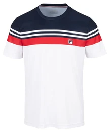 Tennis-Tshirt Malte weiss/rot Herren