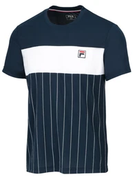 Tennis-Tshirt Mauri Stripes peacoatblau/white Herren