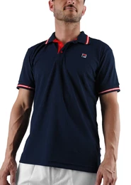 Tennis-Polo Piro navyblau/rot Herren
