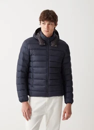 Daunen-Winterjacke mit abnehmbarer Kapuze (sportliche Steppjacke, sehr warm) navyblau Herren