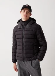 Daunen-Winterjacke mit abnehmbarer Kapuze (sportliche Steppjacke, sehr warm) schwarz Herren