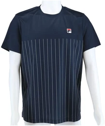 Tennis-Tshirt Mika Stripes (angenehmes Tragegefhl) peacoatblau/white Herren