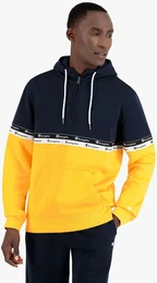 Kapuzenpullover im Farbblockdesign mit doppelter Logopaspel gelb Herren