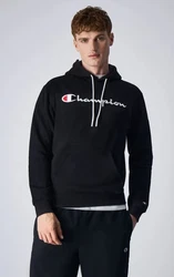 Champion Kapuzenpullover Hooded Sweatshirt Big Logo Print schwarz