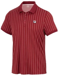 Tennis-Polo Stripes Bjrn Retro-Look (100% Polyester) rot Herren