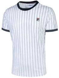 Tennis-Tshirt Stripes weiss Herren