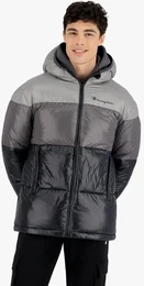 Steppjacke - wattierte Kapuzenjacke mit Farbverlaufsbahnen - schwarz Herren