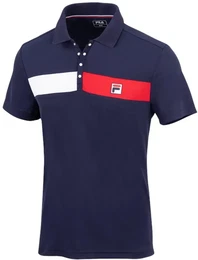 Tennis-Polo Jayden (100% rec. Polyester, klassisch Look) navyblau Herren