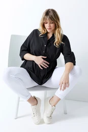 Tunika, kulat vstih, knoflkov lga, 3/4 rukvy, biobavlna