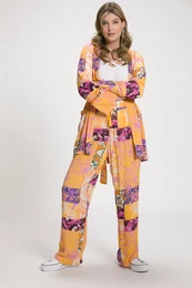 Kalhoty Rose, mdn potisk, irok nohavice, elastick pas