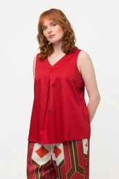 Halenkov top, satn, ozdobn sklad, vstih do V, bez rukv