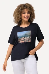 Triko, foto motiv, oversize, kulat vstih, krtk rukvy