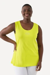 Top, Pima bavlna, Slim, kulat vstih, ozdobn kamnky, bez rukv