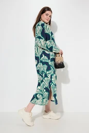 Maxi teplkov aty, lstky, kaskdov vstih, dlouh rukvy