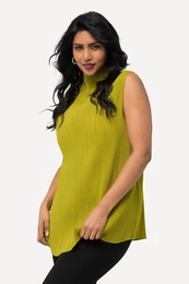 Plisovan halenkov top, Classic, stojek, bez rukv