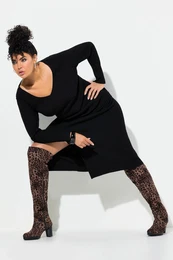 Kozaky nad kolena, XL hole, leopard vzor, ka H