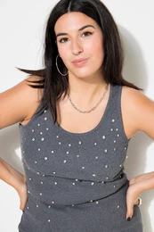 ebrovan top, Slim stih, vintage vzhled, ozdoben